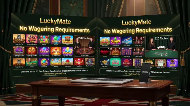 LuckyMate Casino Tests UK Market With No-Wagering Bonus Model